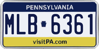 PA license plate MLB6361