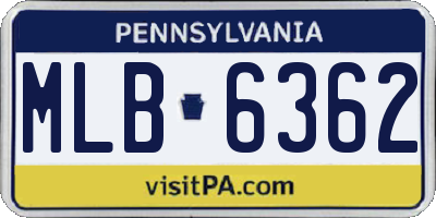 PA license plate MLB6362
