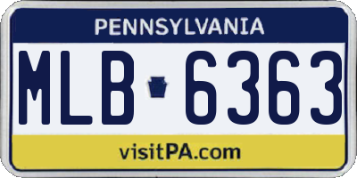 PA license plate MLB6363