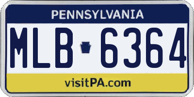 PA license plate MLB6364