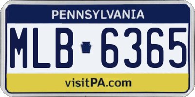 PA license plate MLB6365