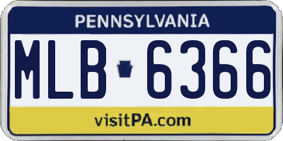 PA license plate MLB6366