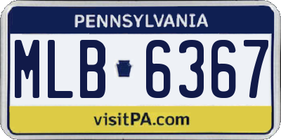 PA license plate MLB6367