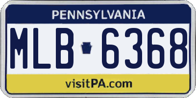 PA license plate MLB6368