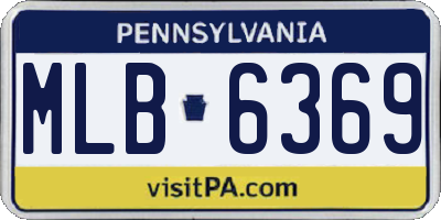 PA license plate MLB6369