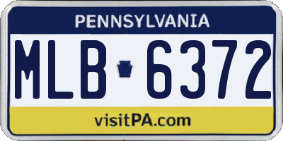 PA license plate MLB6372
