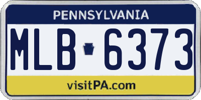 PA license plate MLB6373