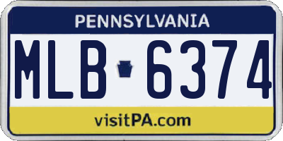 PA license plate MLB6374