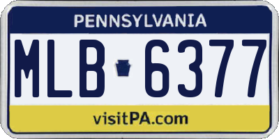 PA license plate MLB6377