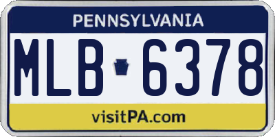 PA license plate MLB6378
