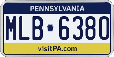 PA license plate MLB6380