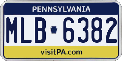 PA license plate MLB6382