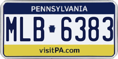 PA license plate MLB6383