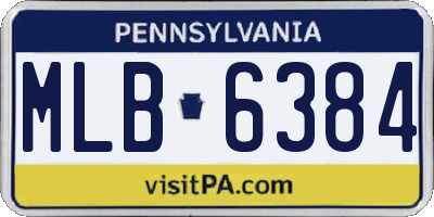 PA license plate MLB6384