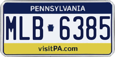 PA license plate MLB6385