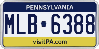 PA license plate MLB6388