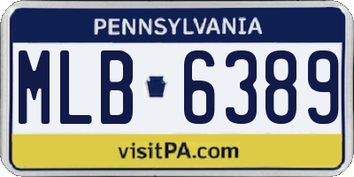 PA license plate MLB6389