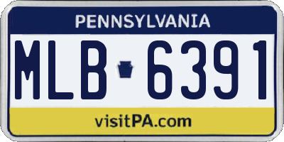 PA license plate MLB6391