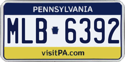 PA license plate MLB6392