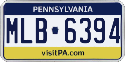 PA license plate MLB6394