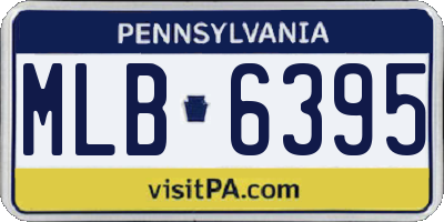 PA license plate MLB6395