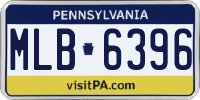 PA license plate MLB6396