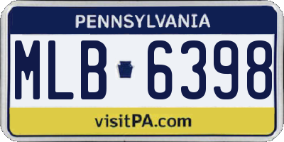 PA license plate MLB6398
