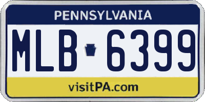 PA license plate MLB6399