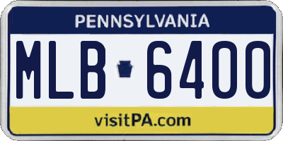PA license plate MLB6400