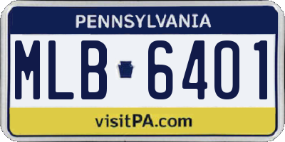 PA license plate MLB6401
