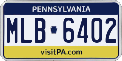 PA license plate MLB6402