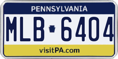 PA license plate MLB6404