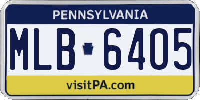 PA license plate MLB6405