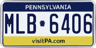 PA license plate MLB6406