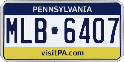 PA license plate MLB6407