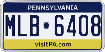 PA license plate MLB6408