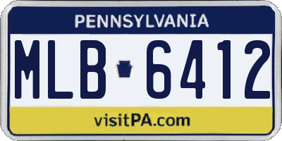 PA license plate MLB6412