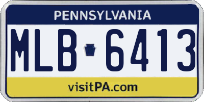 PA license plate MLB6413