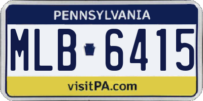 PA license plate MLB6415