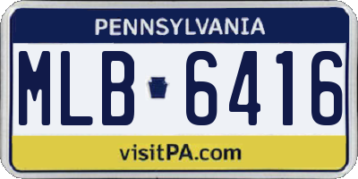 PA license plate MLB6416