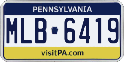 PA license plate MLB6419