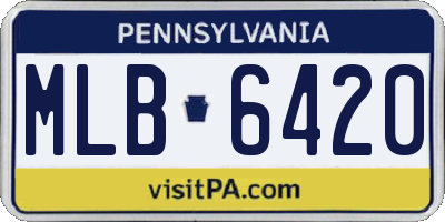 PA license plate MLB6420