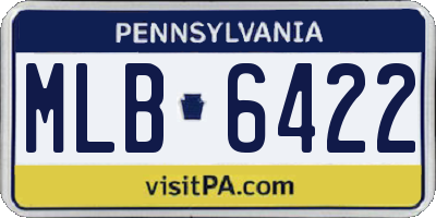 PA license plate MLB6422