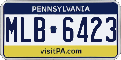 PA license plate MLB6423