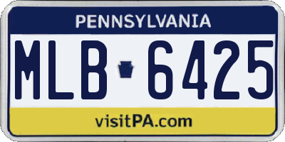 PA license plate MLB6425