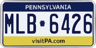 PA license plate MLB6426