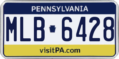 PA license plate MLB6428