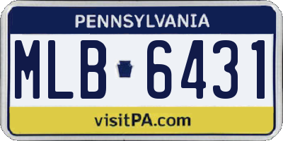 PA license plate MLB6431