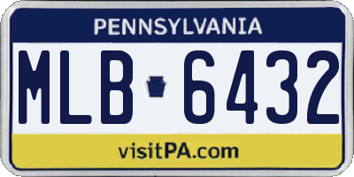 PA license plate MLB6432