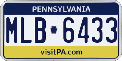 PA license plate MLB6433